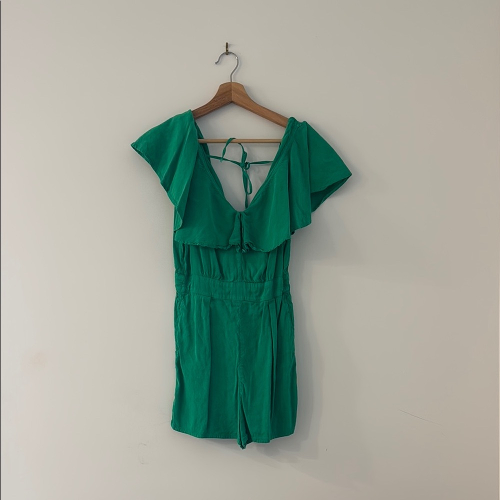 Zara Emerald Tie-Back Top